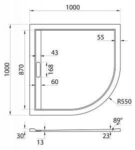 Душевой поддон Cezares TRAY AS-R 100x100 белый купить в интернет-магазине Sanbest