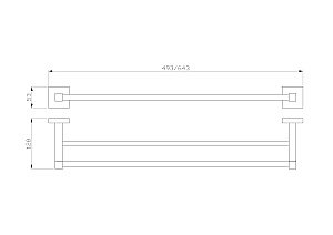 Полотенцедержатель двойной WONZON & WOGHAND POLO, Брашированный никель (WW-8911-BN) купить в интернет-магазине сантехники Sanbest