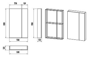 Зеркальный шкаф Misty Балтика 50 Э-Бал04050-011 белый купить в интернет-магазине сантехники Sanbest