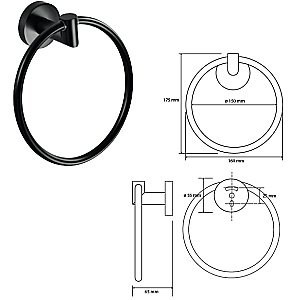 Кольцо для полотенец Bemeta Dark 104204060 купить в интернет-магазине сантехники Sanbest