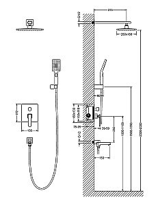 Душевая система Timo Torne SX-4399/03SM черная матовая купить в интернет-магазине сантехники Sanbest