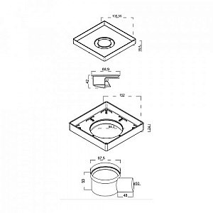 Душевой трап BERGES Trend Keramik 150*150 093002 под керамическую плитку купить в интернет-магазине Sanbest