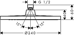 Верхний душ Hansgrohe Crometta S 240 1jet Хром 26723000 купить в интернет-магазине сантехники Sanbest