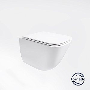 Унитаз подвесной Vincea Demi VT1-55T белый, безободковый, с крышкой микролифт, слив торнадо купить в интернет-магазине Sanbest