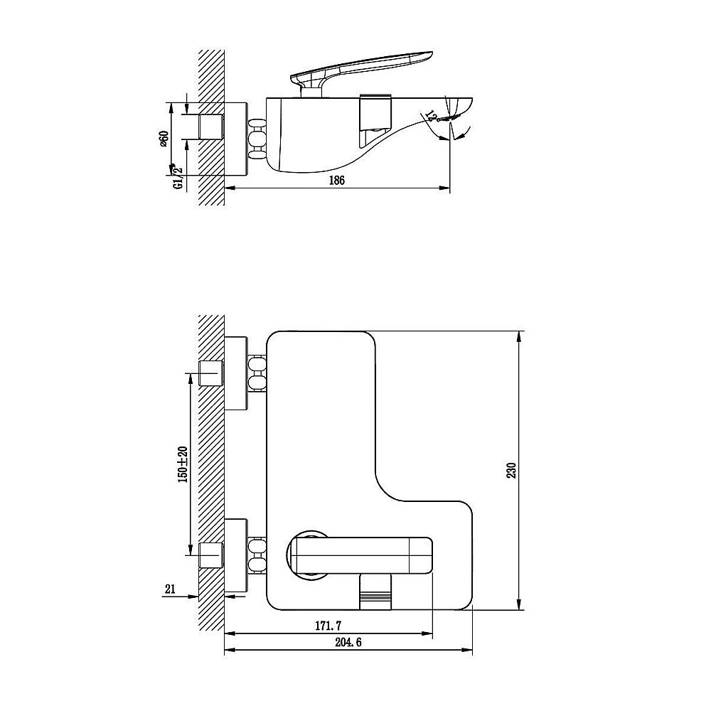 Смеситель для ванны Lemark  Bellario LM6802C купить в интернет-магазине сантехники Sanbest