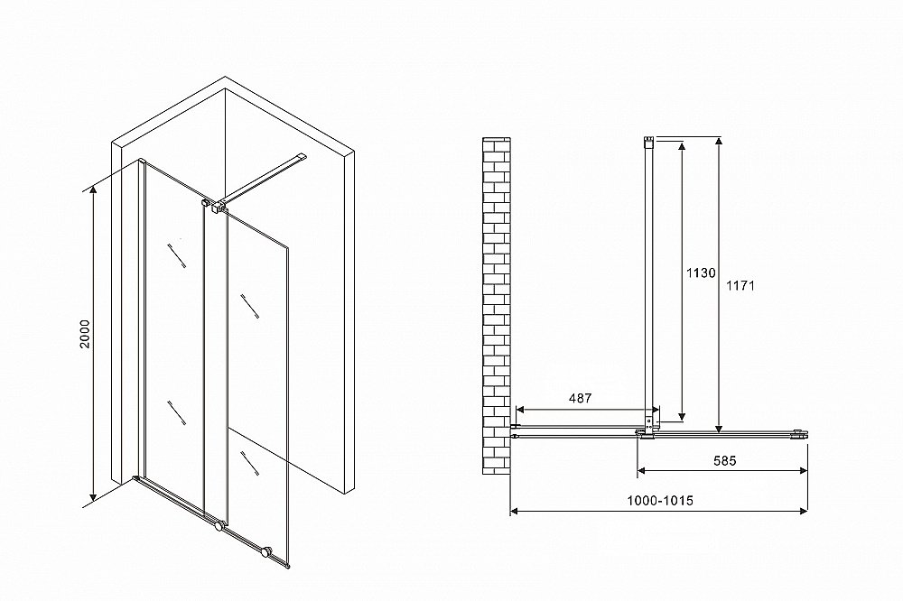 Душевое ограждение Abber KOMFORT 8 100 прозрачное/черный купить в интернет-магазине Sanbest