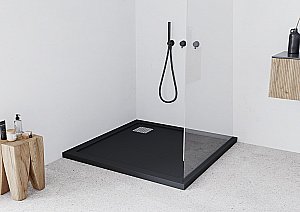 Душевой поддон Taliente PTA-ST-100Bstone 100х100 черный матовый купить в интернет-магазине Sanbest