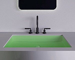 Раковина врезная снизу столешницы Salini MAREA 10 1802210MF 74,7 из искусственного камня S-Stone, матовая, цвет по RAL полностью купить в интернет-магазине Sanbest