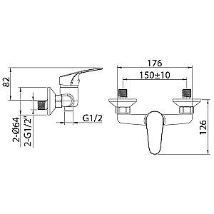 Смеситель для душа Milardo Simp SIMSB00M03WA хром купить в интернет-магазине сантехники Sanbest