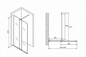 Душевое ограждение Abber KOMFORT 8 100 прозрачное/черный купить в интернет-магазине Sanbest