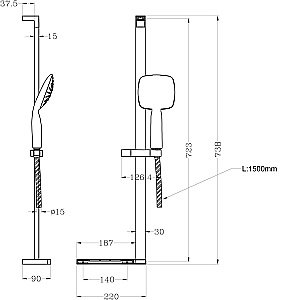 Душевая гарнитура Lemark LM8073C купить в интернет-магазине сантехники Sanbest