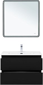 Тумба с раковиной Aquanet Вега 2.0 337955/330431 80 черный для ванной в интернет-магазине Sanbest