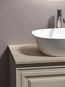 Тумба с раковиной Sancos Very 80 со столешницей, бежевая матовая для ванной в интернет-магазине Sanbest