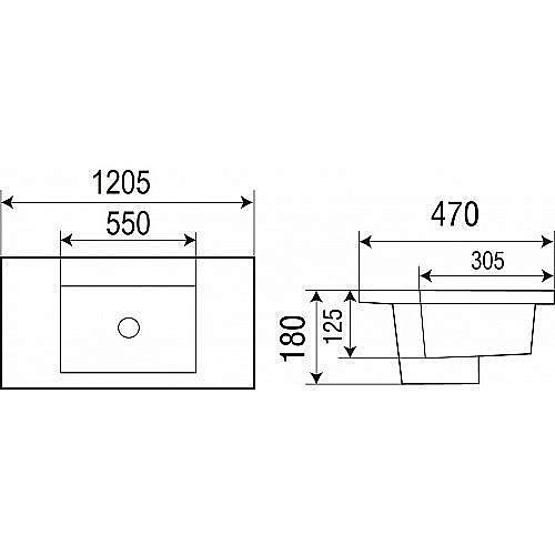 Раковина WeltWasser WW DEILBACH 7506-120 MT- BL черная матовая купить в интернет-магазине Sanbest