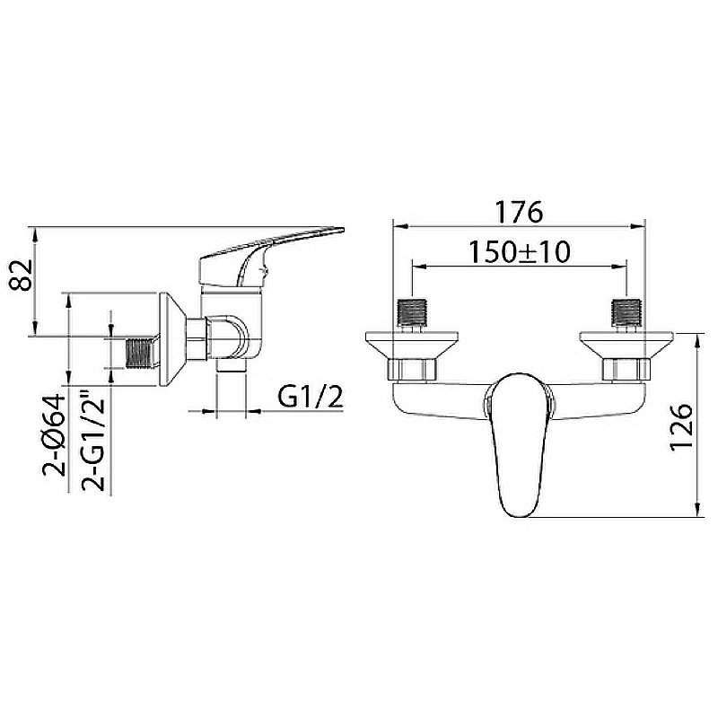 Смеситель для душа Milardo Simp SIMSB00M03WA хром купить в интернет-магазине сантехники Sanbest
