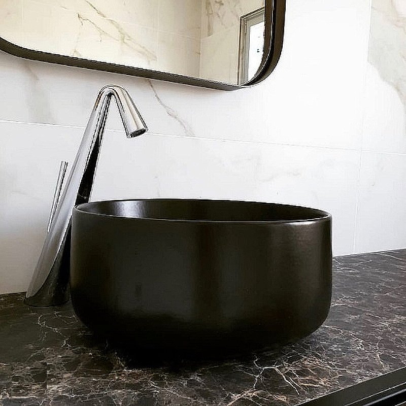 Раковина накладная Artceram Cognac 42 COL001 17 00 Nero Matt купить в интернет-магазине Sanbest