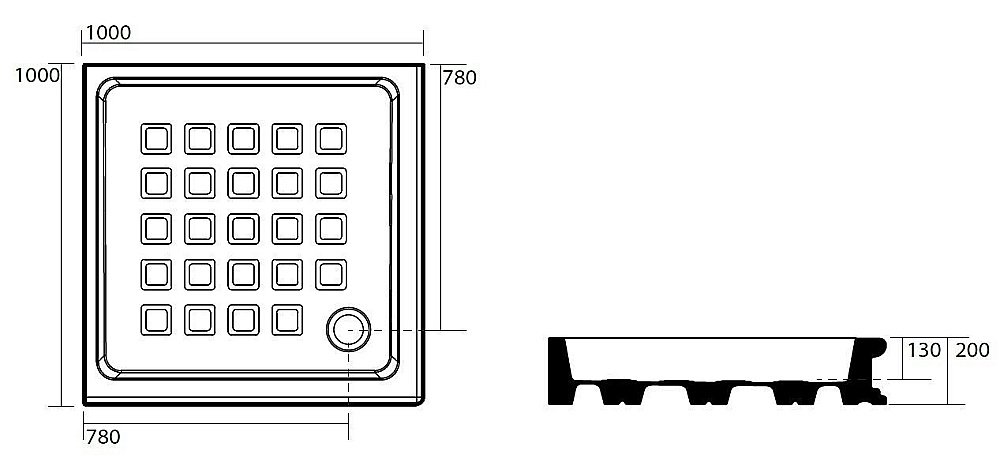Душевой поддон Kerasan Retro 134001 100x100 белый купить в интернет-магазине Sanbest