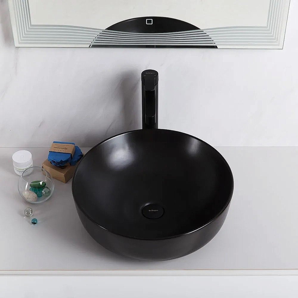 Раковина накладная BelBagno 41 BB1315-H301 черная матовая купить в интернет-магазине Sanbest
