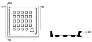 Душевой поддон Kerasan Retro 1340 100x100 купить в интернет-магазине Sanbest