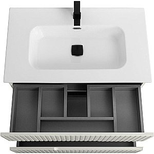 Тумба с раковиной Cezares DUET-N 80 DUET-N-800-2C-SO-AS-P альпака брашированная для ванной в интернет-магазине Sanbest