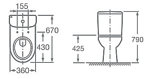 Унитаз-компакт Roca Access 34P23900Y с бачком купить в интернет-магазине Sanbest