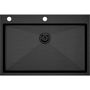 Кухонная мойка Paulmark Vast-Edge 75 PM777551-GM вороненая сталь купить в интернет-магазине сантехники Sanbest