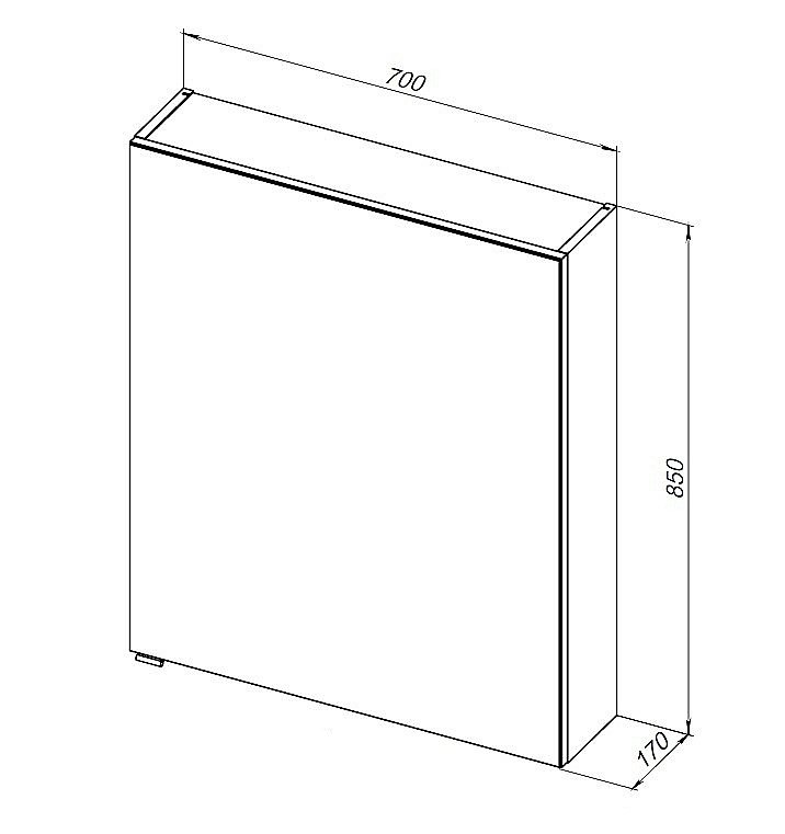 Зеркальный шкаф Aquanet Алвита new 70 серый купить в интернет-магазине сантехники Sanbest
