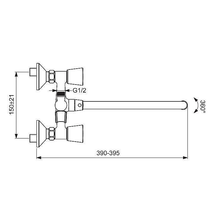 Смеситель для ванны и душа VIDIMA QUADRO BA346AA купить в интернет-магазине сантехники Sanbest