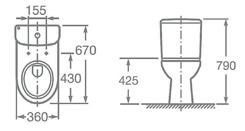 Унитаз-компакт Roca Access 34P23900Y с бачком купить в интернет-магазине Sanbest