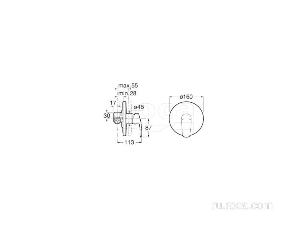 Смеситель для душа Roca Monodin 5A2298C00 купить в интернет-магазине сантехники Sanbest