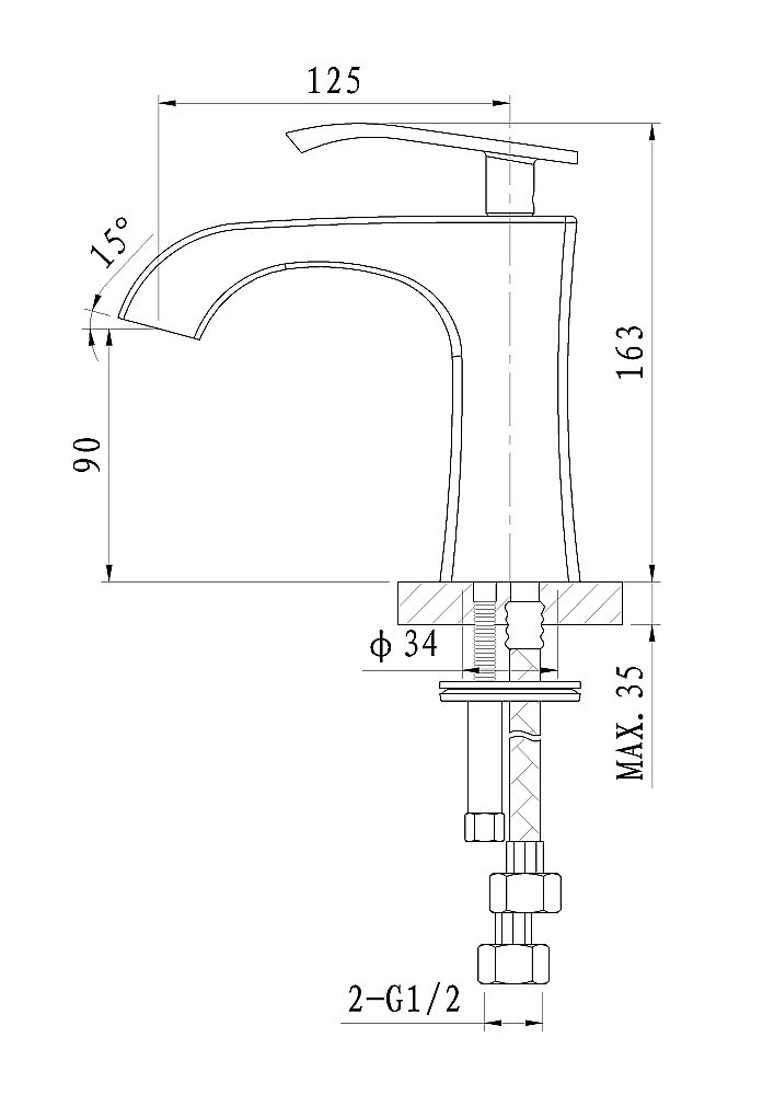 Смеситель для раковины WONZON & WOGHAND TRIUMPH WW-561101-CR хром купить в интернет-магазине сантехники Sanbest
