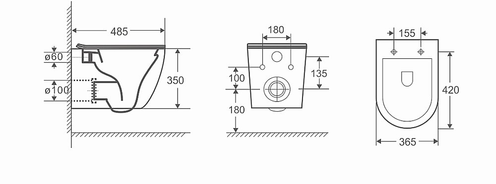 Унитаз подвесной CeruttiSpa TICINO Aria MB CT8918 черный матовый, черный матовый купить в интернет-магазине Sanbest