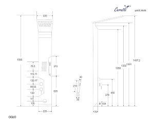 Душевая панель CeruttiSpa OGLIO B CT8987 черная купить в интернет-магазине сантехники Sanbest