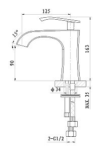 Смеситель для раковины WONZON & WOGHAND TRIUMPH WW-561101-CR хром купить в интернет-магазине сантехники Sanbest