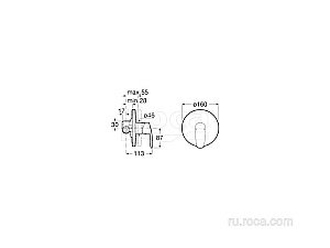 Смеситель для душа Roca Monodin 5A2298C00 купить в интернет-магазине сантехники Sanbest