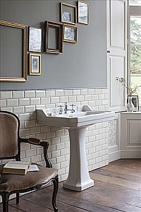 Раковина на пьедестале Burlington Edwardian 61 B5 1TH-P1 белая купить в интернет-магазине Sanbest