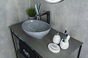 Раковина накладная Gid Lago 41 Mnc331 54430 серая купить в интернет-магазине Sanbest