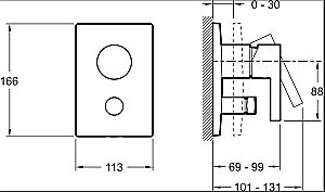 Встраиваемый смеситель для душа Jacob Delafon MODULO E98723-CP купить в интернет-магазине сантехники Sanbest