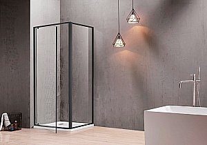 Душевой уголок Aquatek Ария AQ ARI 100х100 стекло прозрачное/профиль черный матовый купить в интернет-магазине Sanbest