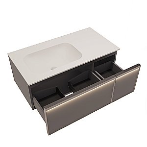 Тумба с раковиной Vincea Elise 100 VMC-4EL100MG/VCB-4EL100MW серый матовый для ванной в интернет-магазине Sanbest