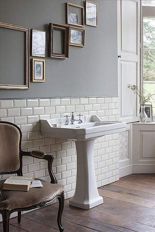 Раковина на пьедестале Burlington Edwardian 61 B5 1TH-P1 белая купить в интернет-магазине Sanbest