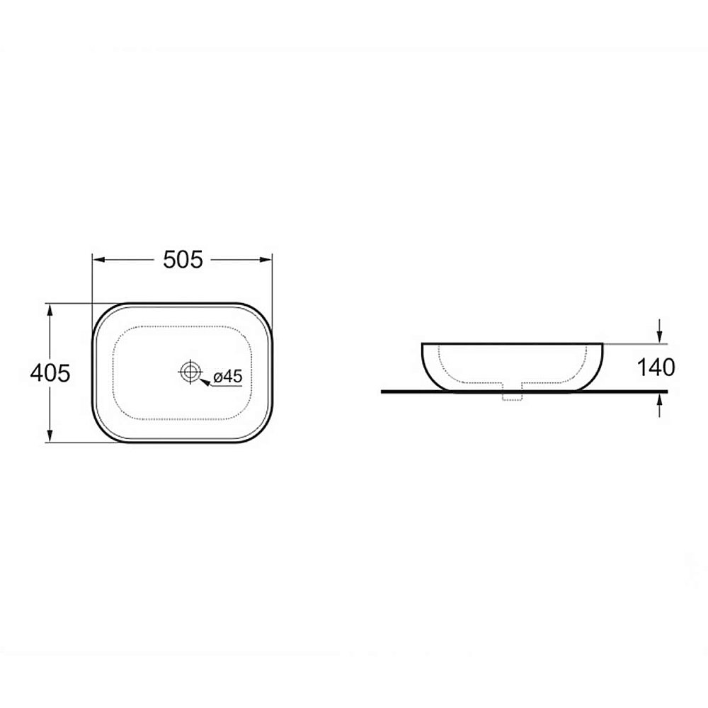 Раковина накладная Vincea 50,5 VBS-101MO океан матовый купить в интернет-магазине Sanbest