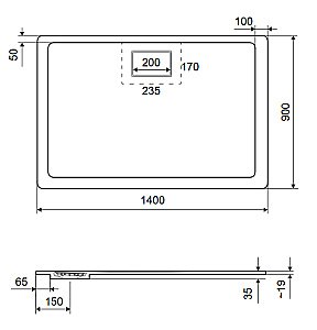 Душевой поддон Excellent Lavano 140x90 бежевый купить в интернет-магазине Sanbest