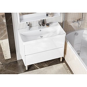 Тумба с раковиной Акватон Сканди 80 белая/белый матовый для ванной в интернет-магазине Sanbest
