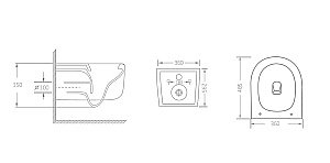 Унитаз подвесной Vincea Evo VT1-64ST белый, с крышкой микролифт, слив-торнадо купить в интернет-магазине Sanbest