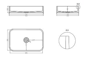 Раковина накладная Salini CALLISTA 01 1101204SMF 54,5 из искусственного камня S-Stone, матовая, цвет по RAL полностью купить в интернет-магазине Sanbest