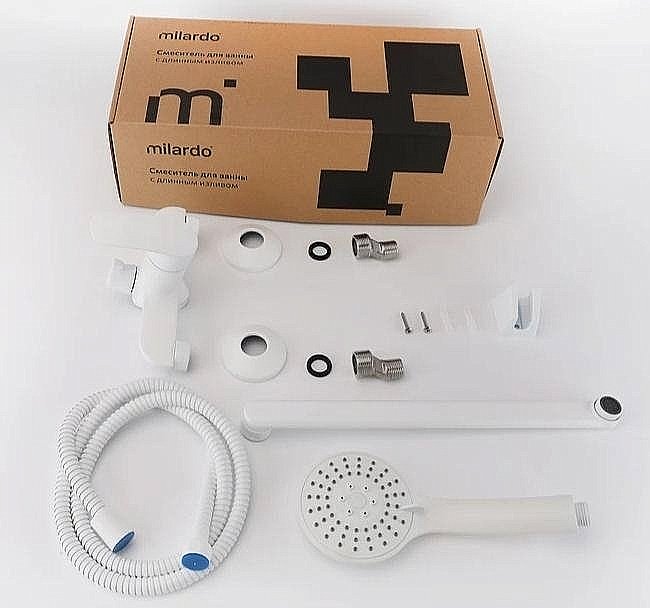 Смеситель для ванны Milardo Rora RORWT00M10 белый купить в интернет-магазине сантехники Sanbest