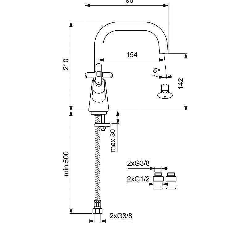 Смеситель для раковины VIDIMA ART BA326AA купить в интернет-магазине сантехники Sanbest