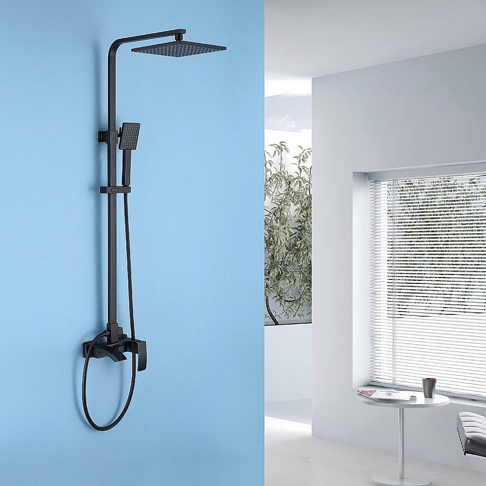 Душевая система Abber Wasserfall AF8616BL черная матовая купить в интернет-магазине сантехники Sanbest