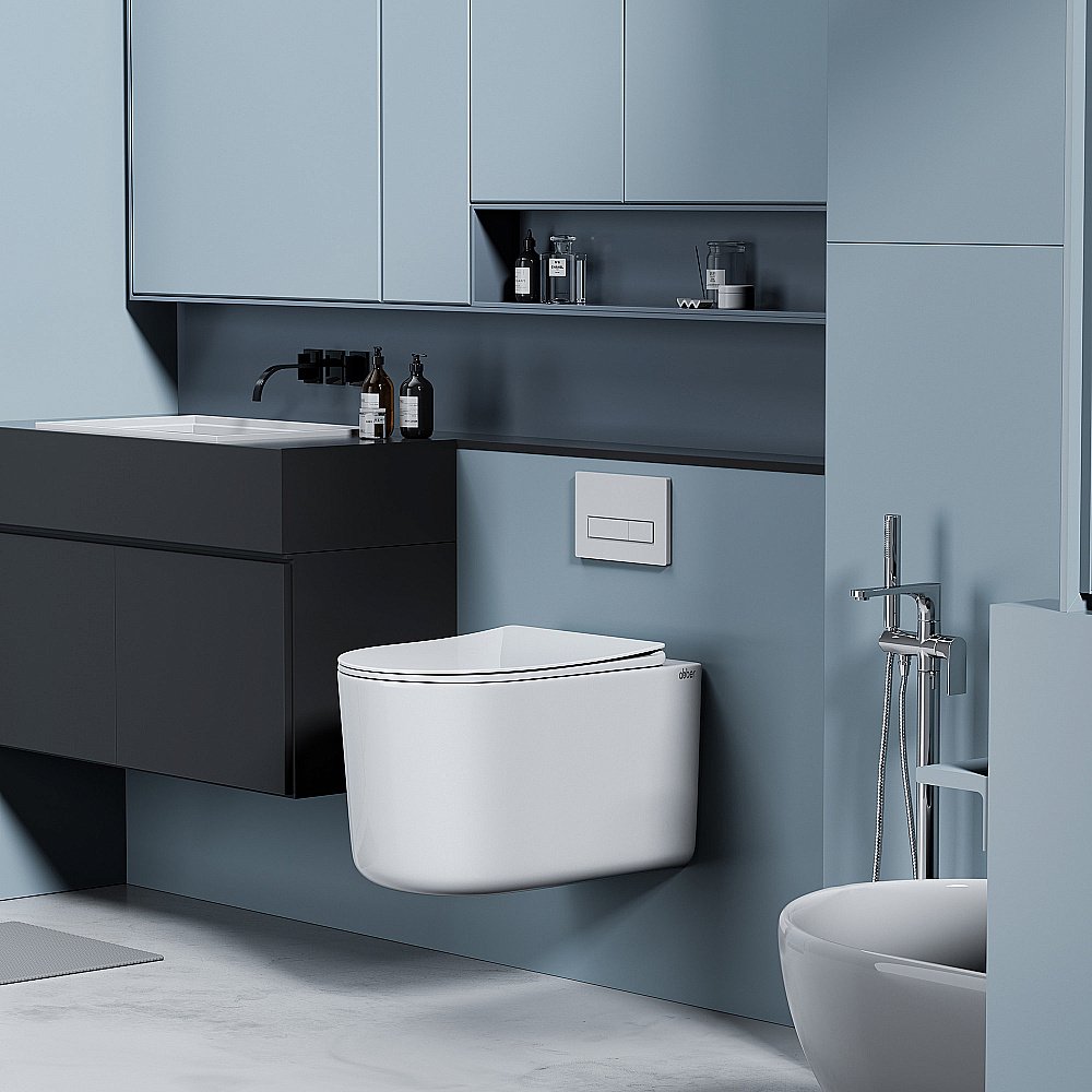 Унитаз подвесной Abber Ultra AC1302 белый, безободковый, с крышкой микролифт купить в интернет-магазине Sanbest